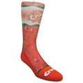 Custom Athletic Crew Sock w/ Full Color Sublimation Knit in Colored Foot Bottom